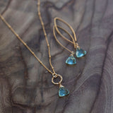 healing crystal quartz necklace earrings set