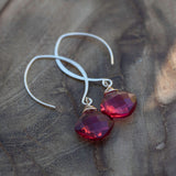 Awakened Heart Pink Quartz Silver Earrings