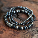 Life Force-Energy Protector: Hematite, Black Spinel and Onxy Bracelet Trio