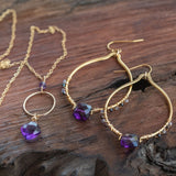 Soul Illumination: Amethyst Necklace and Earrings Set Amethyst, Tanzanite, Rainbow Spinel Earrings