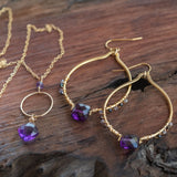 Soul Illumination: Amethyst Necklace and Earrings Set Amethyst, Tanzanite, Rainbow Spinel Earrings