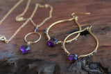 Soul Illumination: Amethyst Necklace and Earrings Set Amethyst, Tanzanite, Rainbow Spinel Earrings