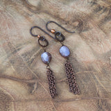 I Glow From Within: Mystic Peach Brown Moonstone Dangling Earrings