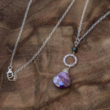 I Trust My Higher Self: Mystic Purple Moonstone and Hematite Silver Necklace