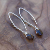 Protection and grounding jewelry smoky quartz pyrite gold earrings
Smoky quartz earrings for releasing negative energy and emotional balance