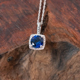 Feel the Love All Around You: Blue Sapphire and Diamond Necklace