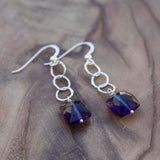 calming amethyst earrings for stress relief, emotional balance and inner peace healing jewelry