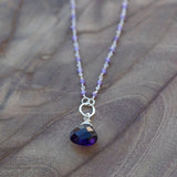amethyst pendant necklace for emotional support, breast cancer support, protection and calming the mind
