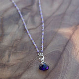 amethyst healing necklace supports anxiety, cancer, goddess jewelry 