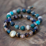 Chrysocolla and apatite bracelet stack for communication, intuition, and calm
Healing crystal bracelet stack for emotional balance and inner clarity