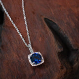 Feel the Love All Around You: Blue Sapphire and Diamond Necklace