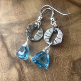 blue topaz birthstone silver earrings 