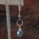 healing crystal jewelry with blue topaz