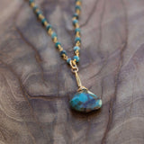 Chrysocolla gemstone necklace gold wire wrapped spiritual healing jewelry
Chrysocolla pendant necklace for self expression and inner wisdom
