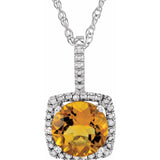 citrine diamond necklace