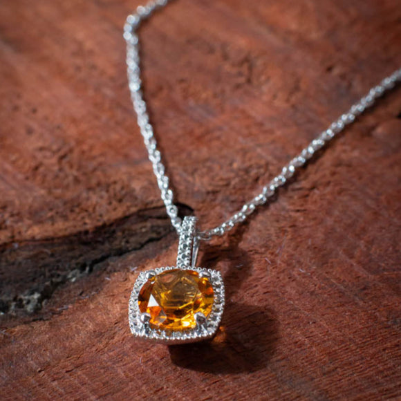 diamond and citrine necklace