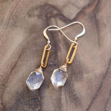 quartz earrings Clears negativity provides protection and healing 