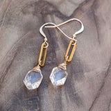 faceted quartz earrings for protection, grounding energy and well-being 