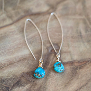 mixed metal earrings with turquoise