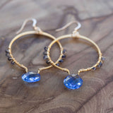 spiritual jewelry iolite and tanzanite healing crystal earring