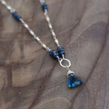 London blue topaz and blue sapphire necklace for intuition wisdom, clarity, emotional healing and spiritual growth. 