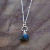 Labradorite gemstone necklace for inner knowing, new beginnings
 and spiritual clarity
