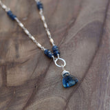 London blue topaz necklace with blue sapphire sterling silver healing jewelry