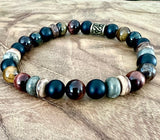 empowerment mens bracelet with tiger eye and pyrite