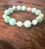 photo of I Bring Joy, Peace and Love: Green Jade and Moonstone bracelet