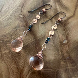 rose gold and morgainite gemstone earrings 