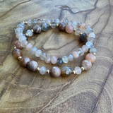 women's moonstone stacking bracelet set