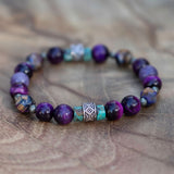 Purple tiger eye bracelet for strength, transformation intuition, protection and spiritual personal growth healing