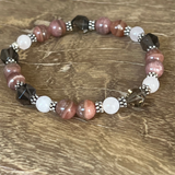 Rhodochrosite, Rose Quartz, Smoky Quartz  Bracelet for cancer