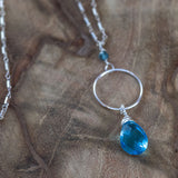 healing crystal jewelry with blue topaz