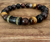 men's stacking bracelet with tigers eye 