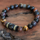 mens stacking bracelet with cancer support stones 
