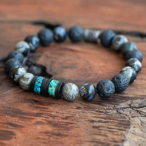 men's boho bracelet with healing stones 