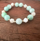 photo of I Bring Joy, Peace and Love: Green Jade and Moonstone bracelet