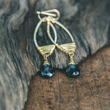 Black Onyx and Gold Chandelier Earrings