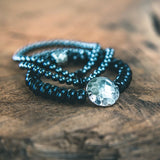 photo of Black Onyx, Hematite, Hill Tribe Silver Bracelets