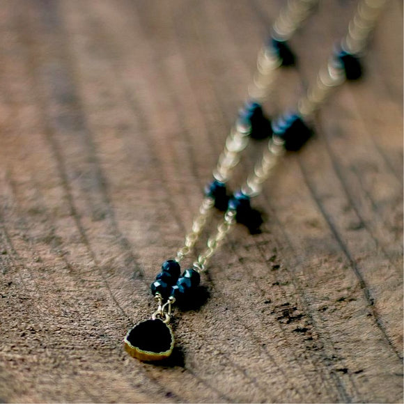 photo of Black Onyx and Spinel Gold Necklace
