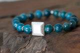 photo by Blue Apatite and Brushed Silver Bead Stretch Bracelet