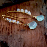 photo of Blue Chalcedony and Moonstone Gold Earrings