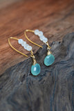 photo of Blue Chalcedony and Moonstone Gold Earrings