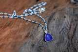 photo of Blue Chalcedony Rosary Style Silver Necklace
