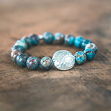 photo of Blue Lace Agate Hill Tribe Silver Bracelet