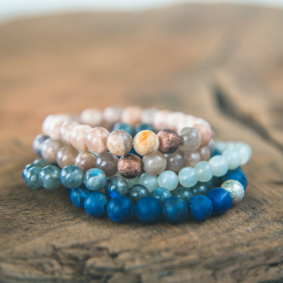 Centered, Calm, New Beginnings 5 Bracelet Stack