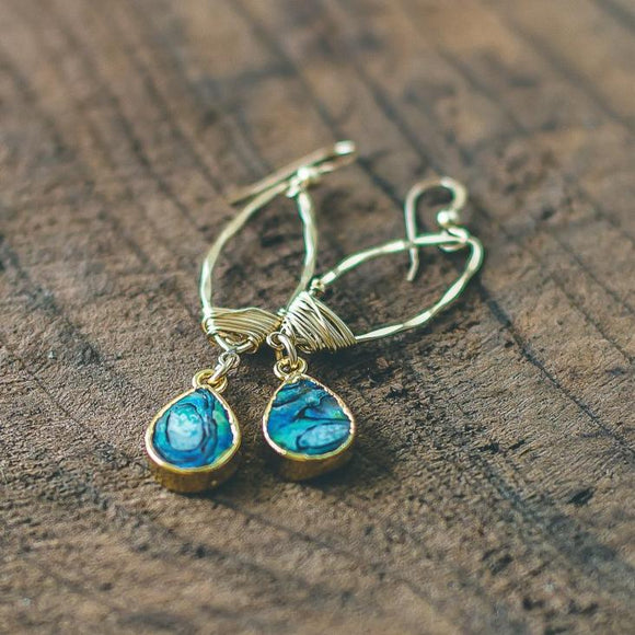 photo by Abalone Marquise Teardrop Gold Earrings