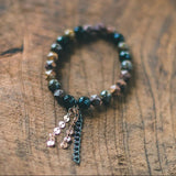 Fire Lace Opal, African Opal and Black Onyx Bracelet