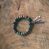 Fire Lace Opal, African Opal and Black Onyx Bracelet